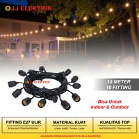 Gambar Kabel Fitting Lampu Cafe Gantung 10M 10Meter 10 M Dekorasi Outdoor - Hitam dari JJELEKTRIK undefined 1 Tokopedia