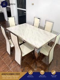 Gambar ( KHUSUS BANDAR LAMPUNG ) MEJA MAKAN MARMER 6 KURSI MAKAN RANGKA BESI dari astro Furniture Lampung undefined 1 Tokopedia