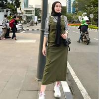 Gambar Overall Cargo Rok Panjang Wanita Jumpsuit Rok Cargo - Mocca, All Size dari ZASYLL undefined 3 Tokopedia