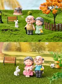 Gambar Figurine Topper Cake Dekorasi Aksesoris Pasangan Couple Kakek Nenek - Kursi dari Junoct Shop undefined 2 Tokopedia