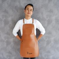 Gambar Full Synthetic Leather Apron (barista/ barbershop) - Tan dari Risum Uniform undefined 2 Tokopedia