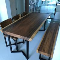 Gambar Meja Makan Kayu Jati Pinggir Alami Set 2 Bangku dari CV. PANDAWALIMA FURNITURE undefined 4 Tokopedia