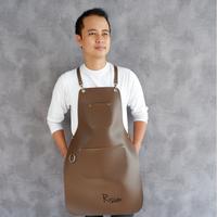Gambar Full Synthetic Leather Apron (barista/ barbershop) - Tan dari Risum Uniform undefined 3 Tokopedia
