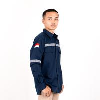 Gambar Baju Safety Kerja Lapangan Seragam Proyek Wearpack Lengan Panjang Navy - Merah, S dari INSRAGAM undefined 2 Tokopedia