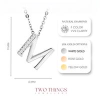 Gambar Liontin Berlian - Inisial Huruf M Yellow Gold - Minima Collection - Rose Gold, Liontin dari TwoThingsInc undefined 4 Tokopedia