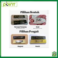 Gambar Cetak Name Tag Magnet / Peniti Custom - Kuningan / Stainless dari Digibook Point Pedurungan undefined 2 Tokopedia