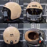 Gambar HELM MDS MAGNUM SOLID BLACK DOFF MDS RETRO - CREAMM, M dari jodoh Helmet undefined 2 Tokopedia