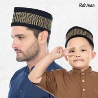 Gambar Songkok Kopiah Peci Dewasa Anak Pria Muslim Nusantara Rahmen Premium - Black Red, No 1 Anak dari Injection Project undefined 5 Tokopedia