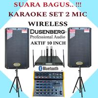 Gambar Paket Karaoke Aktif 10 Inch, 2 Mic Wireless,Mixer Bluetooth, DUSENBERG dari Dusenberg Audio Official Store undefined 1 Tokopedia
