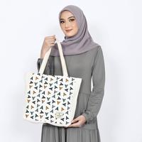 Gambar Tas Tote Bag Kuliah Wanita Model ToteBag Resleting Bahan Kanvas - ABU TUA POC  dari Carravelle Store undefined 5 Tokopedia