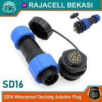 Gambar SD16 Waterproof Socket Aviation Male Plug + Female Mounting Jack 2P-9P - 7P dari Rajacell Bekasi undefined 1 Tokopedia