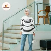 Gambar melani stripe atasan rajut wanita - Hitam/Bw dari Groocery Shop undefined 3 Tokopedia