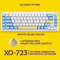 Sades Ryunix XO 723 / XO-723 Triple Mode Wireless Gaming Keyboard 65% Layout 72 Keys RGB LED Hotswappable - foto 2