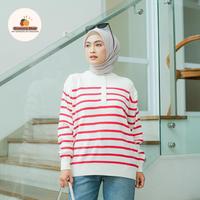 Gambar melani stripe atasan rajut wanita - Hitam/Bw dari Groocery Shop undefined 4 Tokopedia