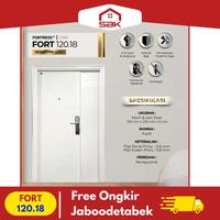 Gambar Pintu Baja | Pintu Utama Mother And Son 120x210 Fortress 120.18 - Putih, Bukaan Kanan dari Sinar Bintang Keramikk undefined 2 Tokopedia
