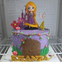 Gambar Kue ulang tahun princess Rapunzel/ cake birthday karakter princess - Brownies, diameter 18 dari Coklin.Choco undefined 4 Tokopedia