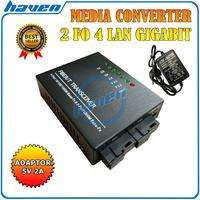Gambar Gigabit Media Converter 2 Port FO dan 4 Port LAN / Switch Fiber Optic dari CCTV HAVEN undefined 4 Tokopedia