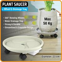 Gambar Plant Pot Saucer + Wheel & Drainage Tray, Alas Tatakan Pot Bunga, 23 cm - Beige dari MW Hydro undefined 1 Tokopedia