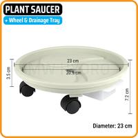 Gambar Plant Pot Saucer + Wheel & Drainage Tray, Alas Tatakan Pot Bunga, 23 cm - Beige dari MW Hydro undefined 3 Tokopedia