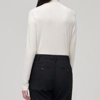 Gambar Turtle Neck T-Shirt Top Tencel Slim Fit Korea Cream - S dari MoNitip undefined 2 Tokopedia