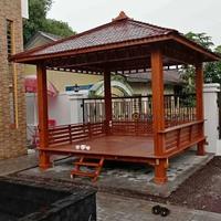 Gambar gazebo kayu jati  ukuran 2'5 x 2'5 dari Jepara furt undefined 1 Tokopedia