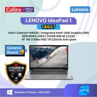 Gambar LENOVO IdeaPad 1 14IGL7 N4020 8GB SSD 512GB 14" Intel UHD W11 OHS dari Collins Official undefined 1 Tokopedia