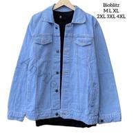 Gambar Jaket Jeans Jumbo Pria Jacket Denim Oversize Green Army M L XL XXL XXXL XXXXL - Garmen, M dari Anvile Jeans Bandung undefined 3 Tokopedia