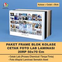 Gambar Paket Cetak Kolase 20RP Laminasi Frame Foto Blok - 50x70 - PHOTOSOLUTION - Design A, Putih dari PHOTOSOLUTION ID undefined 1 Tokopedia
