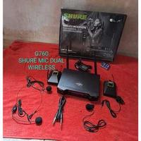 Gambar G760 SHURE MIC DUAL WIRELESS HF HEADSET BANDO UHF SEPASANG CLIP KLIP MIK WIRELES JEPIT KERAH BAJU SINGLE SHUR VOCAL VOKAL AUDIO SOUND SISTEM PANGGUNG STUDIO DJ PRO PORTABLE SINGLE MIKROPON MIKROPHONE SOUNDBEST MICROPHONE KARAOKE ARTIS PROFESIONAL BEST PAN dari GROSIR ONLINE123 undefined 3 Tokopedia