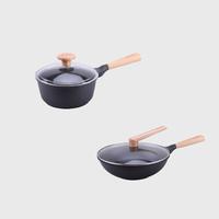Gambar Wajan Sauce Pan + Tutup Amercook Natur Series Handle Kayu Anti Lengket - Sauce pan 20cm dari Ollahomeliving undefined 1 Tokopedia