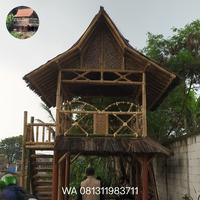 Gambar saung bambu 2lantai atap injuk ukuran 3x4 harga satuan 30.000.000 dari famili bambu bandung undefined 1 Tokopedia