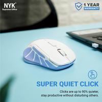 Gambar Mouse wireless silent click C40 side button NYK White Grey dari NYK Indonesia undefined 4 Tokopedia