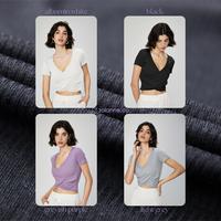 Gambar ZOLANNE VILA TOP KAOS V NECK BAJU LOOSE OUTER SHORT SLEEVE RIB FABRIC SPORTWEAR PREMIUM IMPORT ATASAN OLAHRAGA YOGA WORKOUT PILATES JOGGING GYM FITNESS DANCE AEROBIC - light grey, S/4 dari ZOLANNE.CO undefined 2 Tokopedia