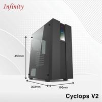 Gambar Casing INFINITY CYCLOPS V2 - ATX, mATX Gaming Case - INCLUDE FAN - Black dari Mitra Technology Komp undefined 4 Tokopedia