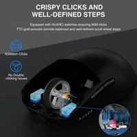 Gambar Ajazz AJ199 Wireless Wired Gaming Mouse Dual Mode PAW3395 up to 26000DPI - Hitam dari DextMall undefined 4 Tokopedia