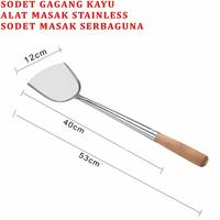 Gambar Alat Masak Stainless * Sodet Gagang Kayu * Sodet Tebal Masak Serbaguna * 1pcs dari MD mandiri undefined 2 Tokopedia