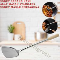 Gambar Alat Masak Stainless * Sodet Gagang Kayu * Sodet Tebal Masak Serbaguna * 1pcs dari MD mandiri undefined 1 Tokopedia