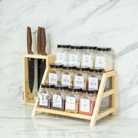 Gambar Rak dapur estetik / Rak Bumbu Dapur Kayu / Rak Toples dari Rayya home decor undefined 2 Tokopedia