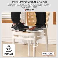 Gambar Kursi Makan cafe rotan sintetis kursi teras plastik anyaman - LEVIE - WHITE dari Qbig Store undefined 3 Tokopedia