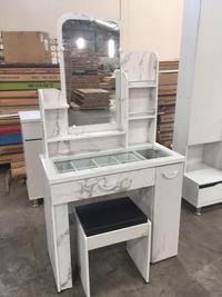 Gambar (KHUSUS SURABAYA) MEJA RIAS MINIMALIS KACA LAMPU LACI MR 1880 - MARBLE dari mebelmurahsby undefined 1 Tokopedia