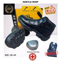 Gambar Mantap Sepatu Safety Resleting Pria Caterpillar Murah Ujung Besi Cow - Hitam, 36 dari true pedia store undefined 1 Tokopedia