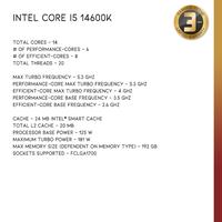 Gambar Intel Core i5 14600K 3.50GHz 14 Core 20 Threads Meteor Lake - LGA1700 dari MAXCOM ONLINE undefined 2 Tokopedia