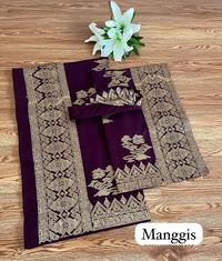 Gambar Set setelan couple kamen saput udeng songket bordir / set kamen songket bordir+saput+udeng / set couple songket bordir tumpal emas cendana Elegan - Hitam, kamen saja dari Krisna Busana Bali undefined 3 Tokopedia