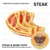 Gambar MAINAN GIGIT STEAK BONE TOYS BISA BERBUNYI SQUEAKY PET TOYS ANJING KUCING LUCU BAHAN LATEX KARET - Bone dari CaptainPetId undefined 3 Tokopedia