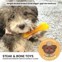 Gambar MAINAN GIGIT STEAK BONE TOYS BISA BERBUNYI SQUEAKY PET TOYS ANJING KUCING LUCU BAHAN LATEX KARET - Bone dari CaptainPetId undefined 2 Tokopedia