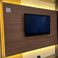 Gambar Bagdrop tv motif bisa request furniture meja tv - coklat kayu, 200x7x100 dari berkahjepara2 furniture undefined 3 Tokopedia