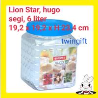 Gambar Toples plastik kotak, Lion Star-Hugo, 6 liter.(KHUSUS GOJEK). dari twingift undefined 1 Tokopedia