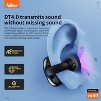 Gambar 100% Original 【Hileo】Hi80 Headset Wireless Olahraga Bluetooth dengan Suara Stereo, Pembatalan Kebisingan, Mikrofon, Bone Conduction, Earphone True Wireless TWS Olahraga Tahan Air Earbud Pengisian Nirkabel Headphone HiFi Bass Super Mode Game Latensi Rendah - Hitam dari kkone store undefined 5 Tokopedia