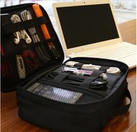 Gambar GLUINE 3368 Tas Kabel Organizer Double Layer Peyimpanan Tas Gadged Aksesories HP Powerbank Charger Kabel Electronics Organizer - Hitam dari ANGELVIN88 undefined 5 Tokopedia