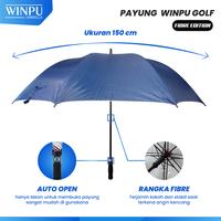 Gambar WINPU Payung Besar Jumbo Golf Bahan Nylon Polos Jari Fiber - Merah dari WINPU UMBRELLA undefined 1 Tokopedia